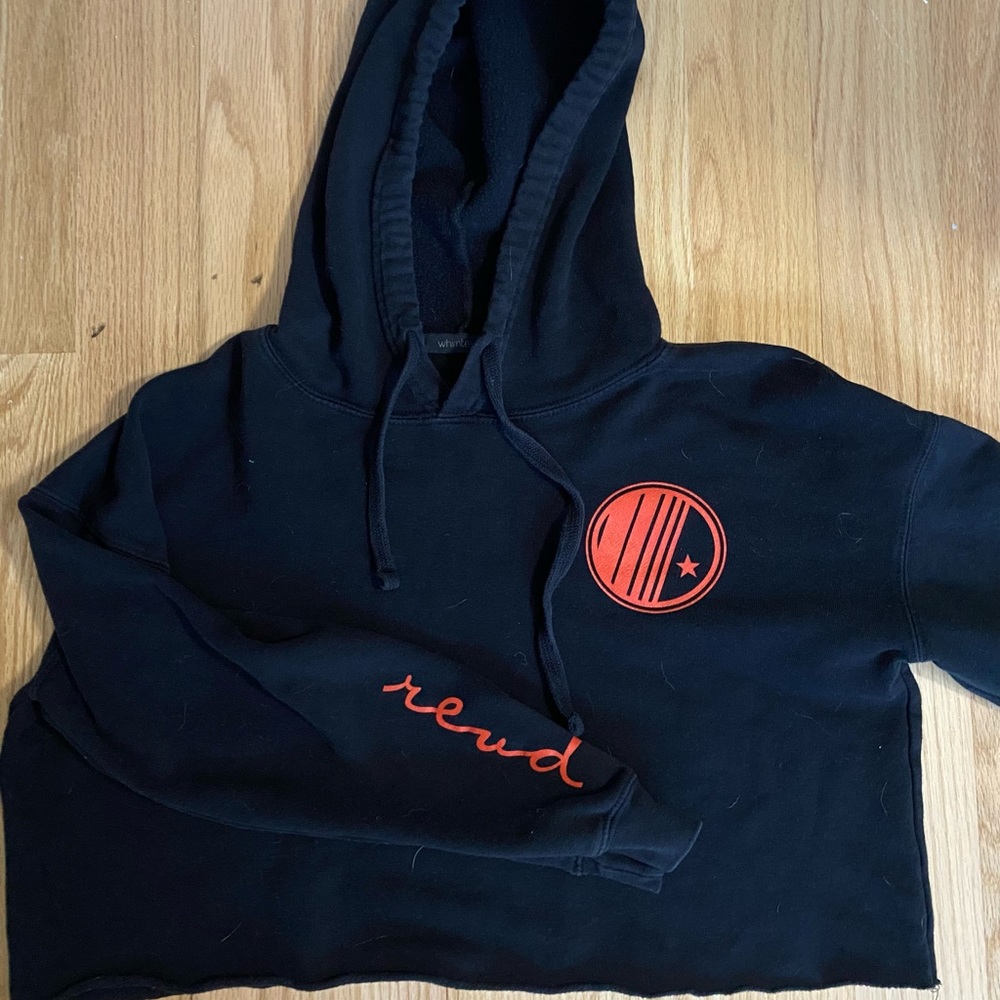 Cropped black workout hoodie